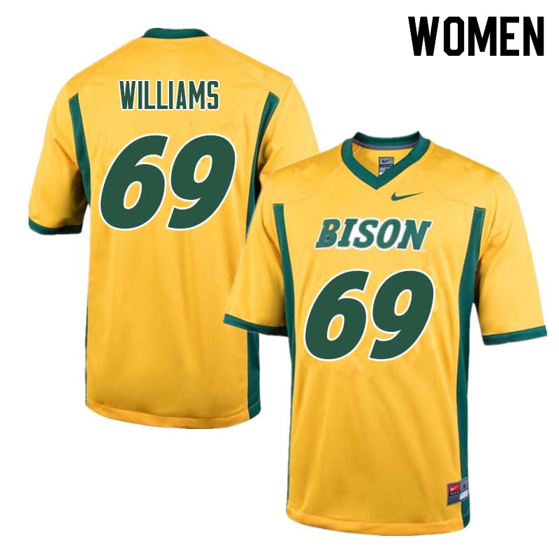Women #69 Blake Williams North Dakota State Bison College Football Jerseys Sale-Yellow - Click Image to Close